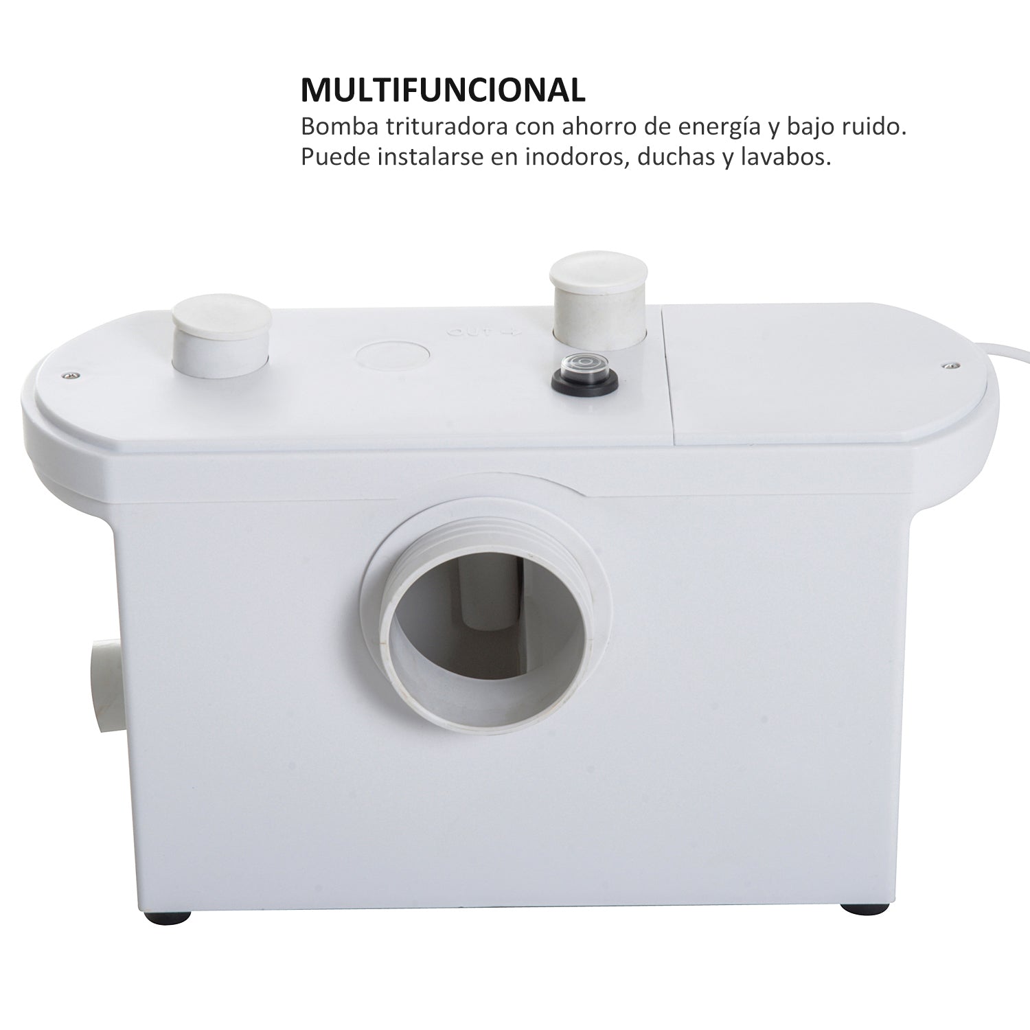 Homcom Bomba Trituradora De 3 Entradas Triturador Sanitario 700w Baño Cocina_4