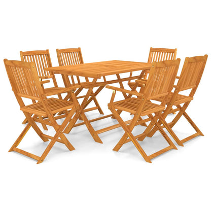 Vidaxl Set Comedor De Jardín Plegable 7 Piezas Madera Maciza De Acacia_0