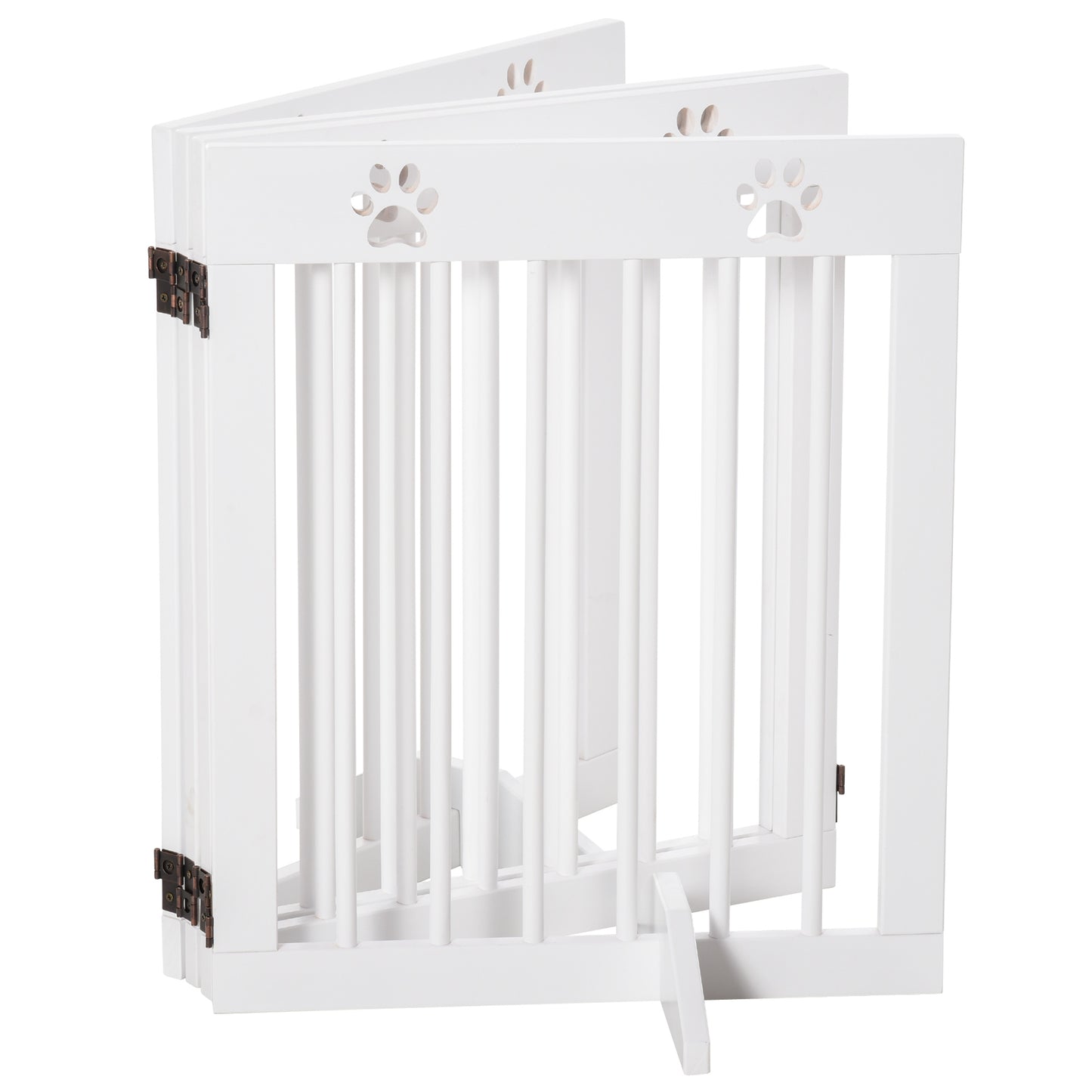 Pawhut Barrera De Seguridad Plegable Para Perros 4 Paneles 204x30x61cm Blanco_3