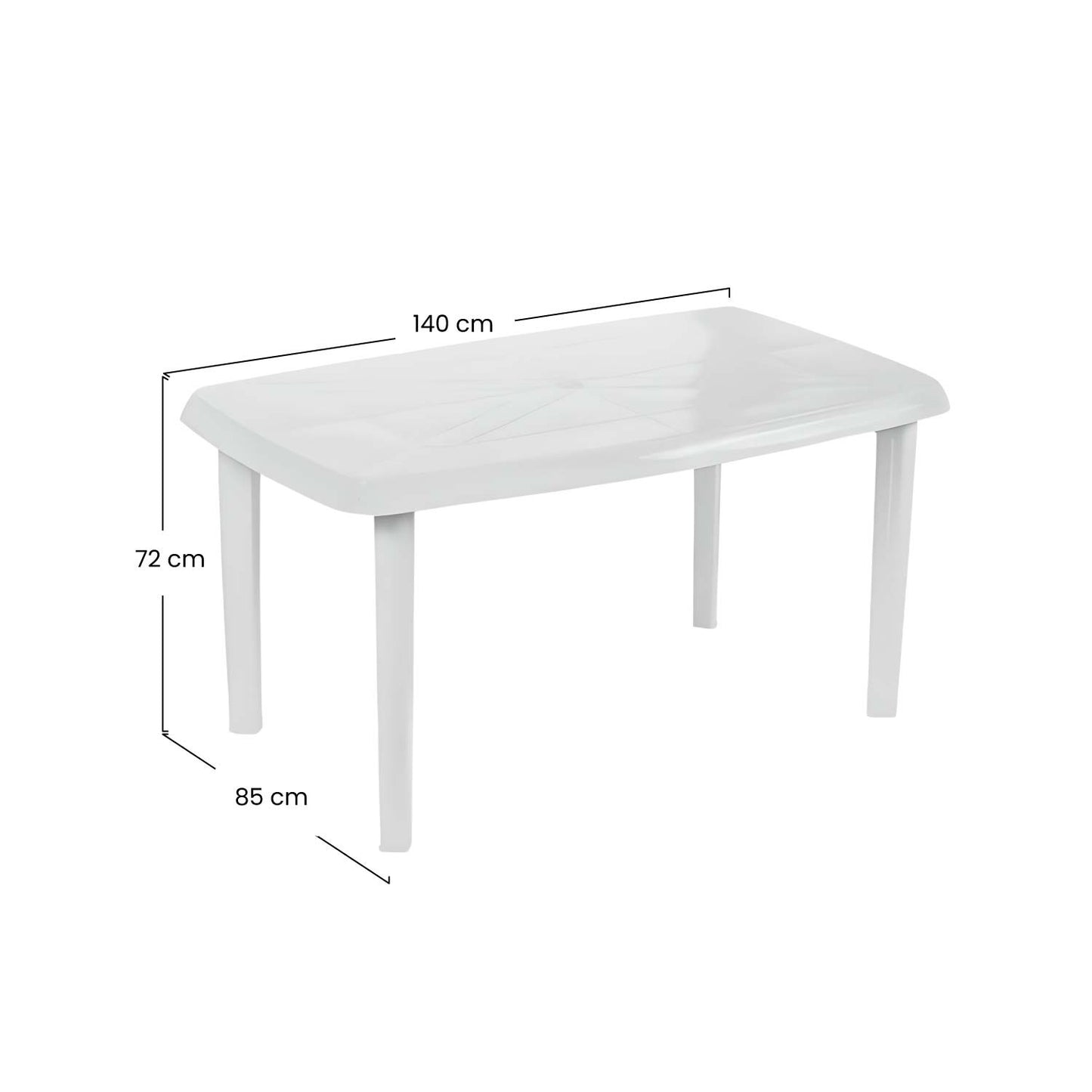 Mesa De Resina Oval/rectangular Vistara Blanco 140x85x72cm O91_1