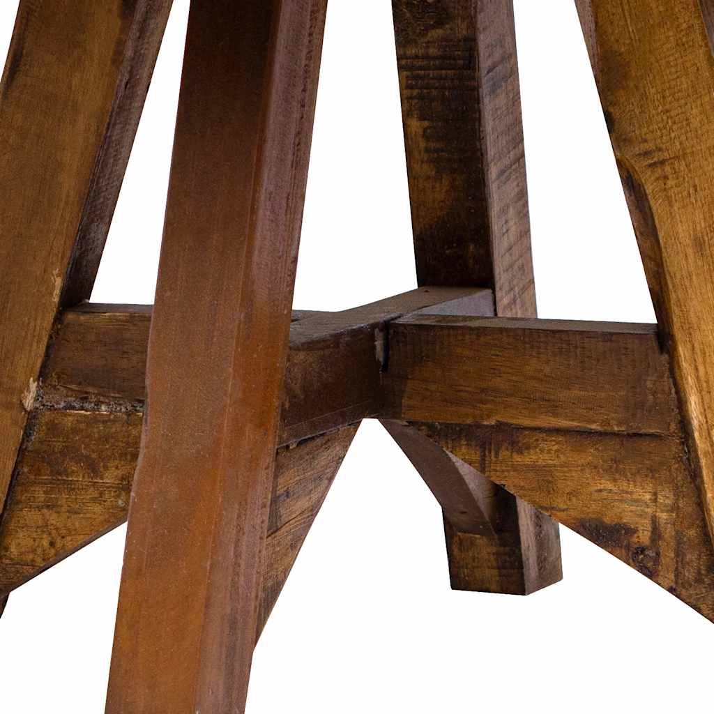 Mesa De Centro De Madera Reciclada Mixta Plateado 60x45 Cm_3