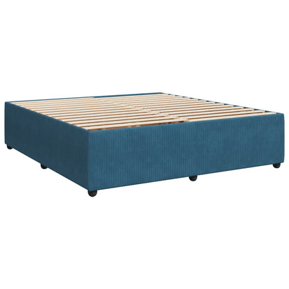 Cama Box Spring Con Colchón Terciopelo Azul Oscuro 200x200 Cm / Vetonek_5