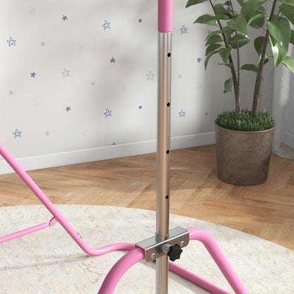 Homcom Barra De Gimnasia Artística Plegable Altura Ajustable Rosa_4