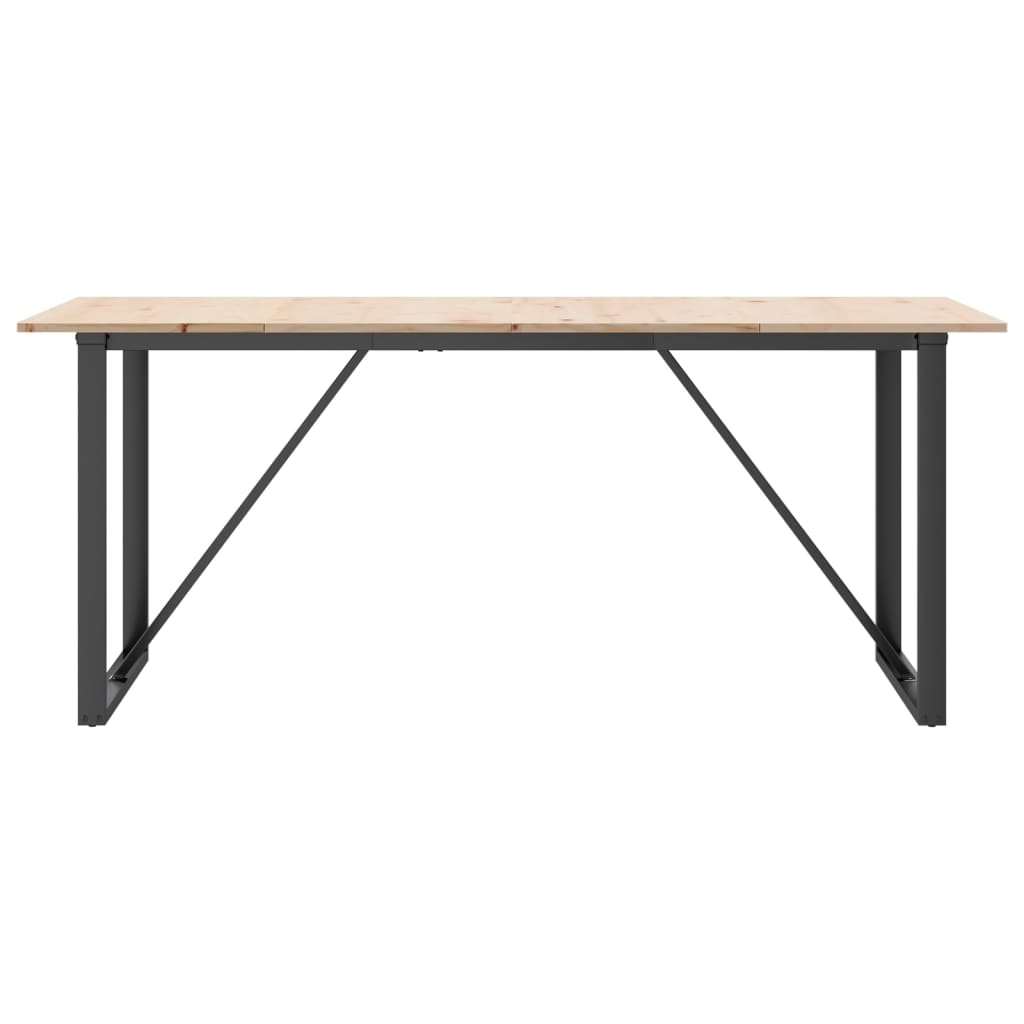 Mesa De Comedor Marco O Madera Maciza Pino Y Acero 180x90x75cm_2