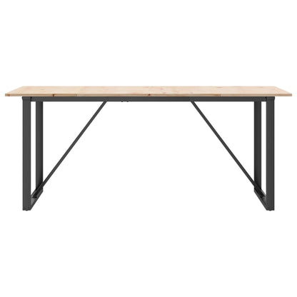 Mesa De Comedor Marco O Madera Maciza Pino Y Acero 180x90x75cm_2