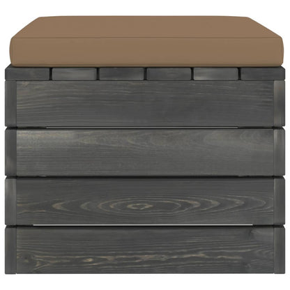 Vidaxl Otomanas De Palets De Jardín 2 Pzas Cojines Madera Maciza Pino_5