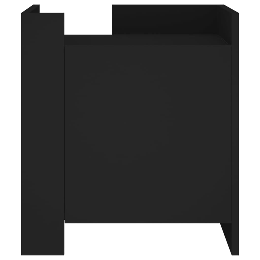 Mesita De Noche Madera De Ingeniería Negro 45x50x50 Cm_2