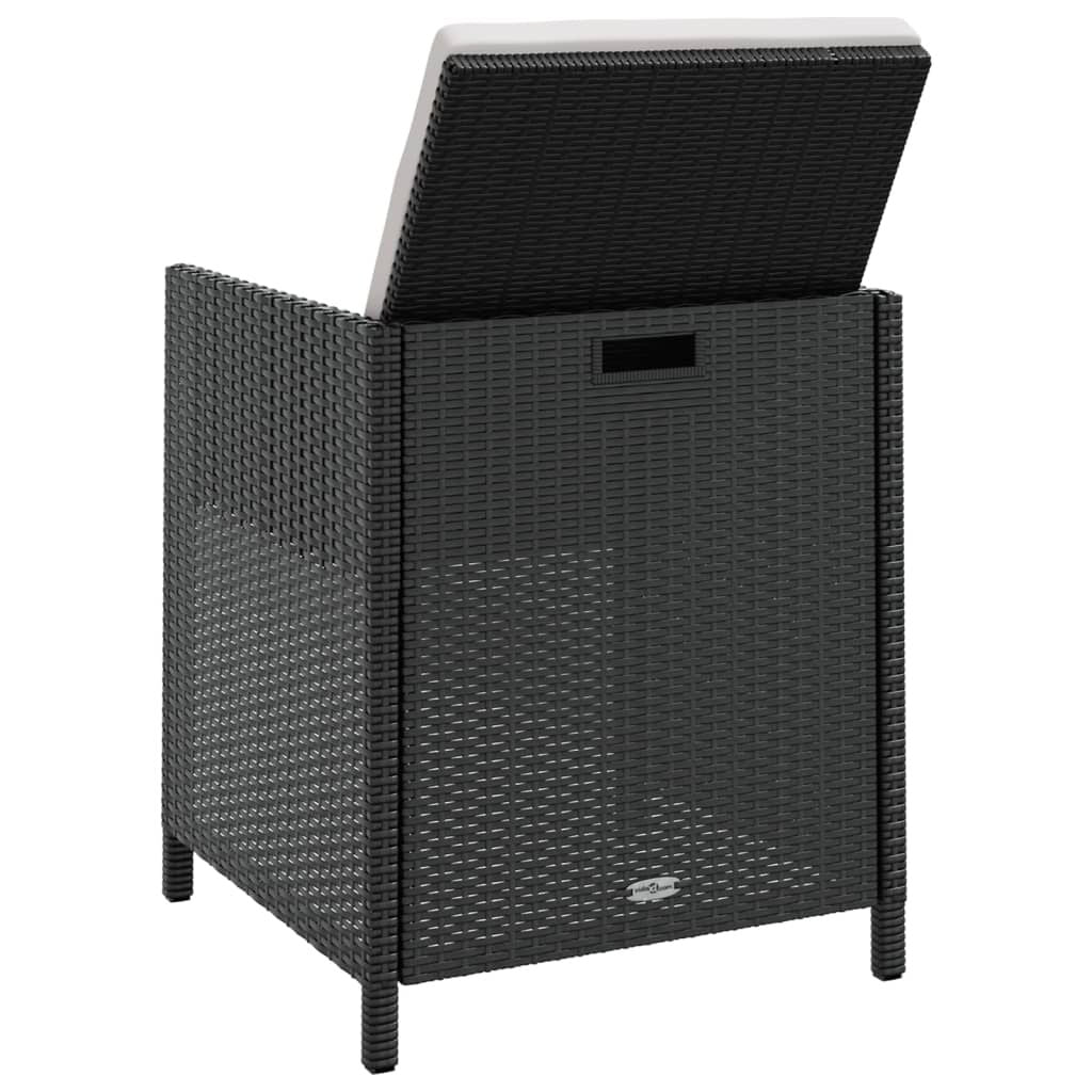 Vidaxl Set Comedor De Jardín 9 Pzas Ratán Sintético Y Madera Negro_4