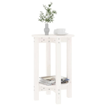 Mesa De Centro De Madera Maciza De Pino Blanco Ø40x60 Cm_2