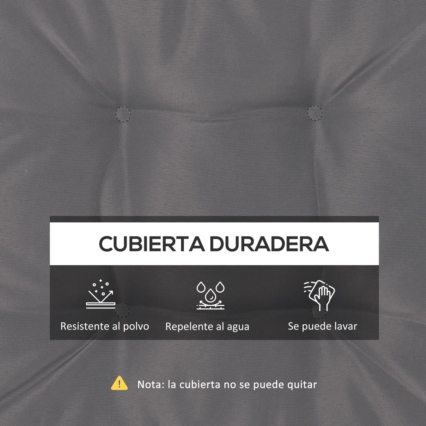 Outsunny Conjunto De Cojines Para Sillas De Comedor 42x42x5 Cm Gris Oscuro_4