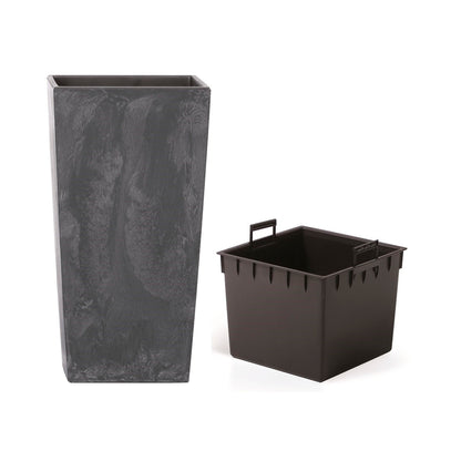 Maceta Urbi Square Beton Effect 2l., Dimensiones (mm) 126x126x200, Color Antracita