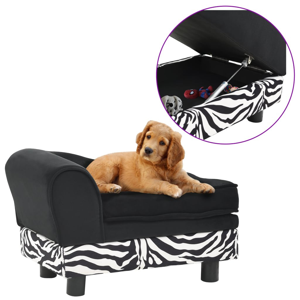 Vidaxl Sofá Para Perros Felpa Negro 57x34x36 Cm_1