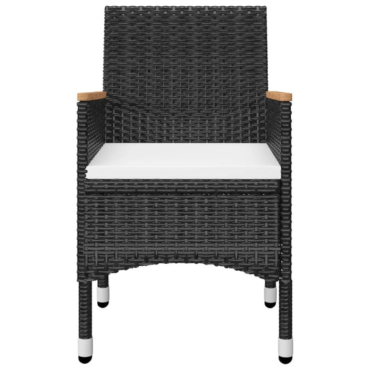 Juego De Comedor De Jardín De 5 Piezas Negro / Vetonek_0
