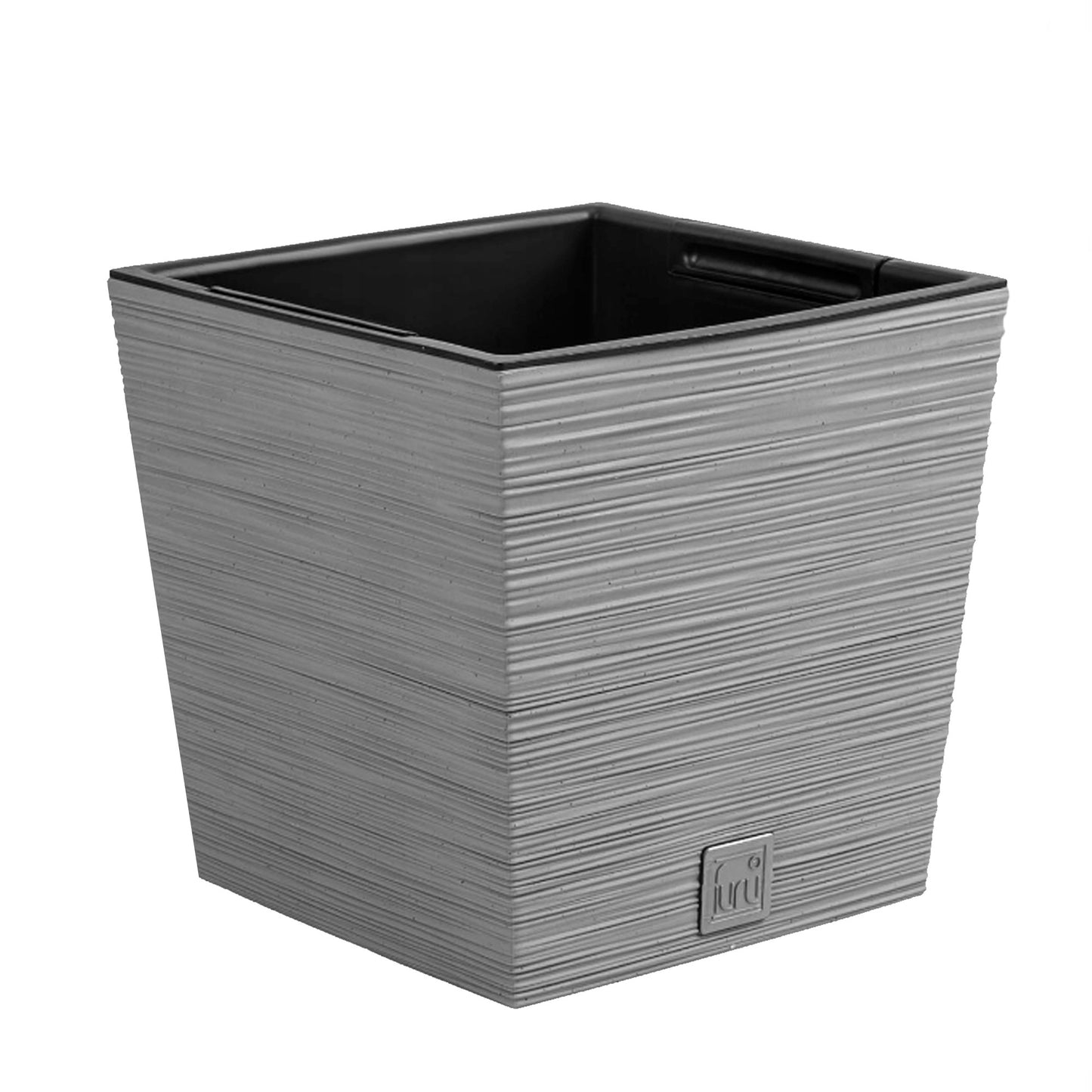 Macetero Color Cemento, Con Depósito, Colección Furu, De 24 X 24 X 23,5 Cm, Capacidad De 7,5 L._0