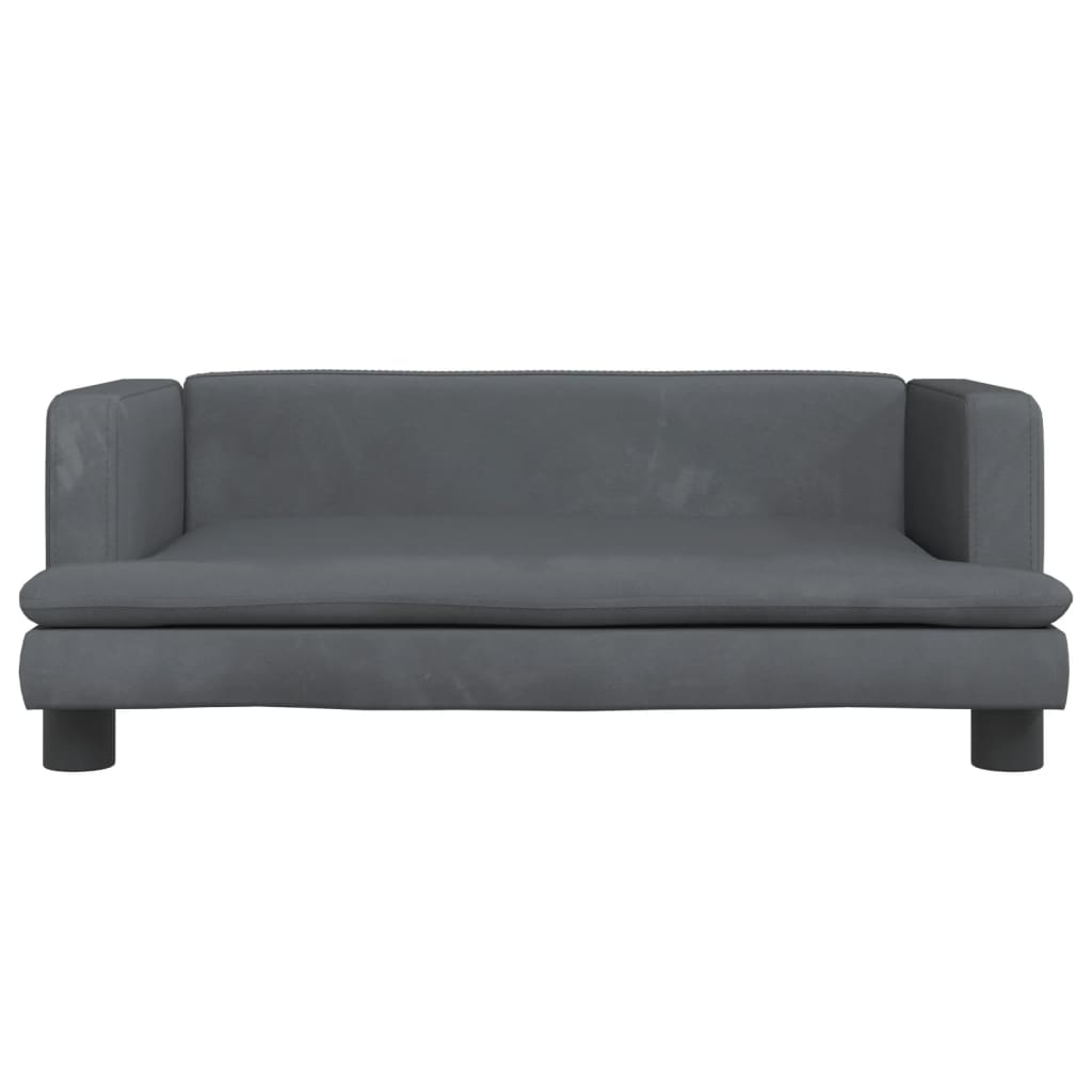 Cama Para Perros De Terciopelo Gris Oscuro 80x45x30 Cm / Vetonek_1