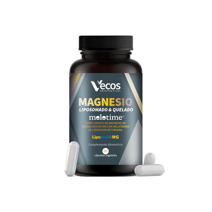 Magnesio Liposomado + Bisglicinato Vecos 90 Cápsulas | Sueño Potente Y Duradero | Melatonina De Liberación Prolongada_0