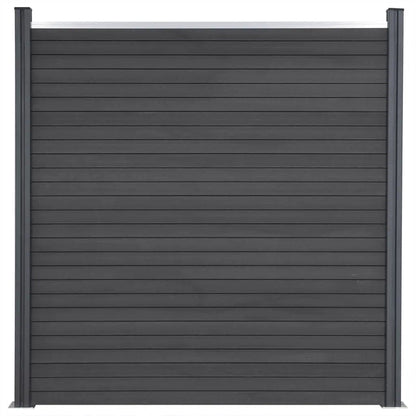 Juego De Paneles De Valla Wpc Gris 526x186 Cm / Vetonek_2