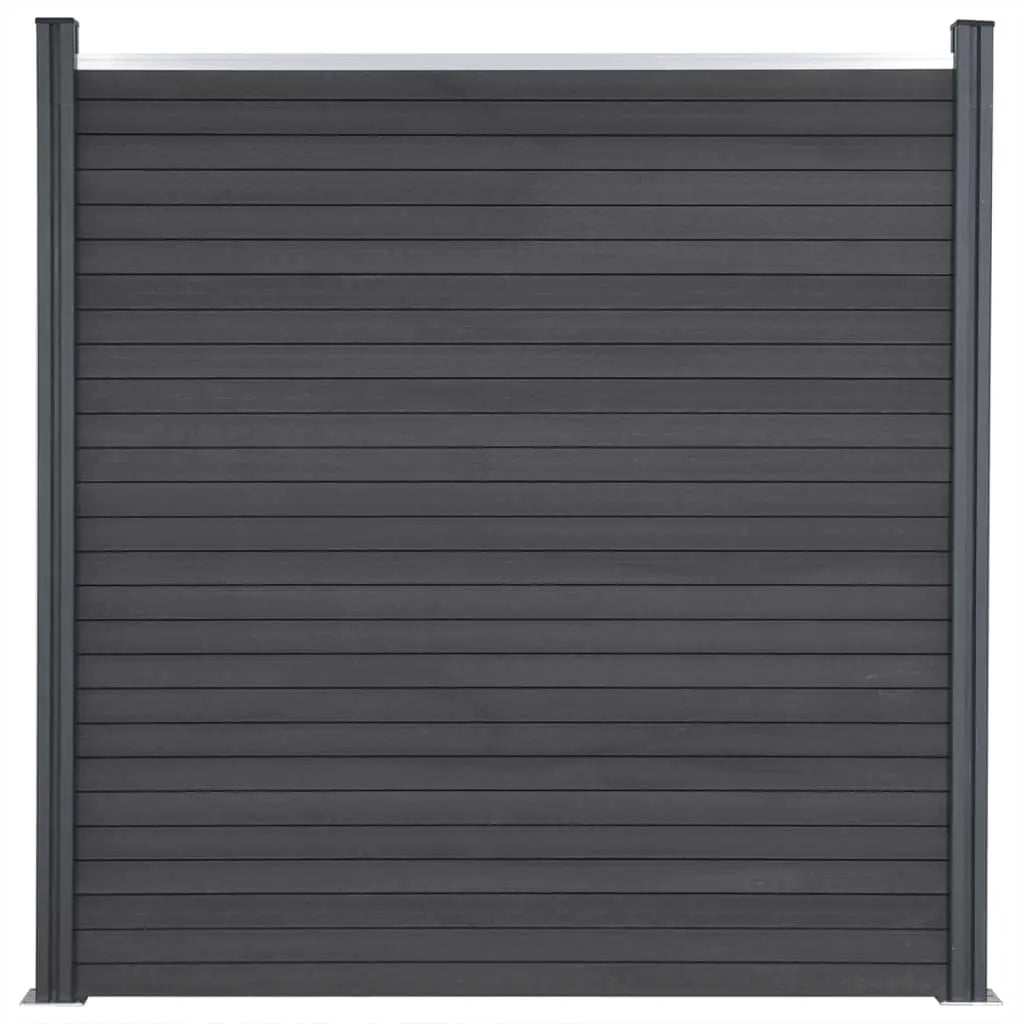 Juego De Paneles De Valla Wpc Gris 872x186 Cm / Vetonek_4
