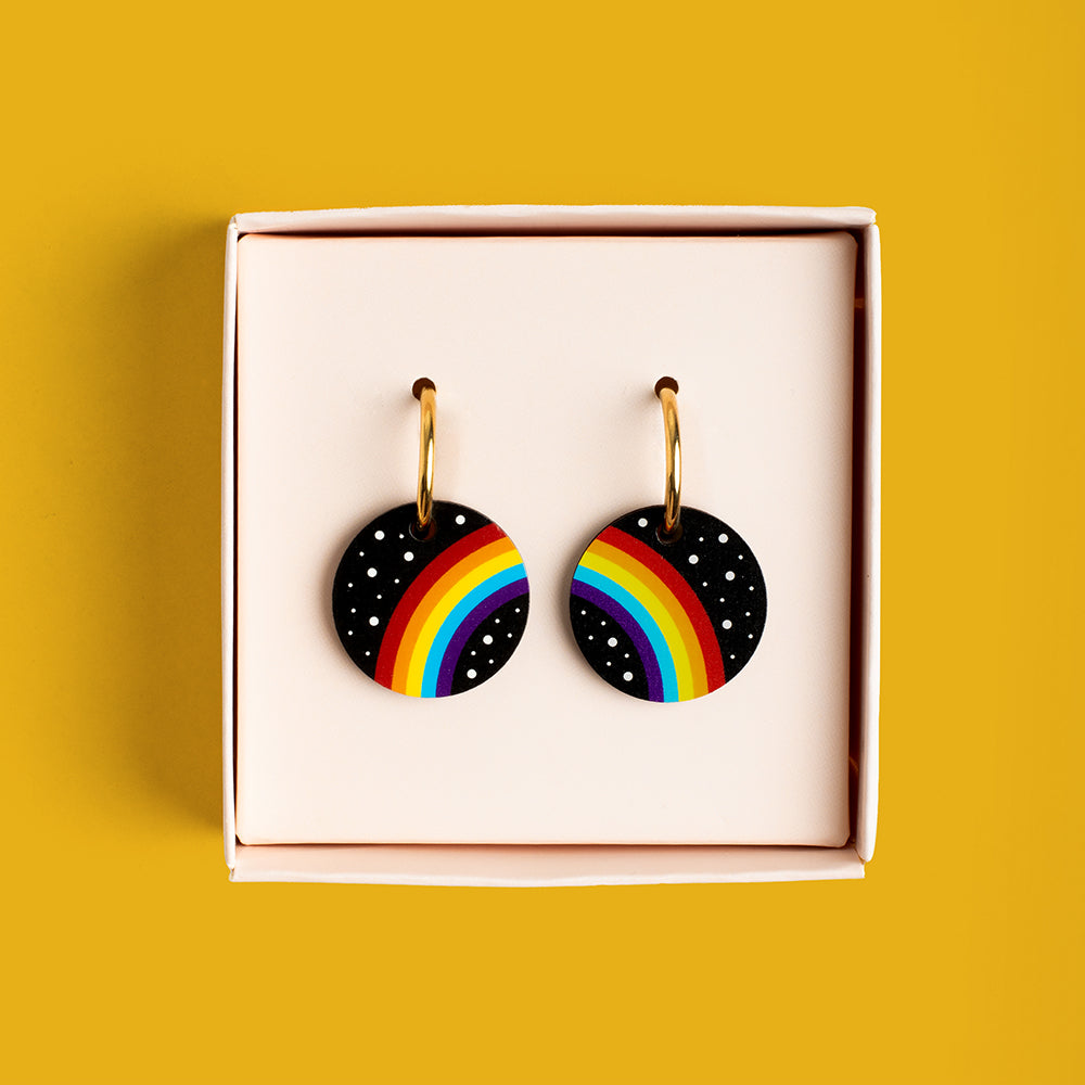 Pendientes Rainbow De Madera | Joyería Artesanal, Ligera Y Elegante | Diseño Natural Y Original_1