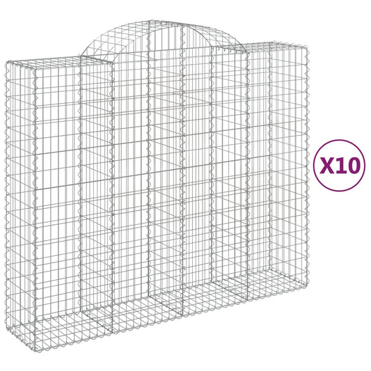 Cestas Gaviones 10 Uds Forma De Arco Hierro 200x50x160/180 Cm_0