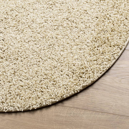 Vidaxl Alfombra Peluda De Pelo Largo Moderna Pamplona Dorado Ø 80 Cm_3