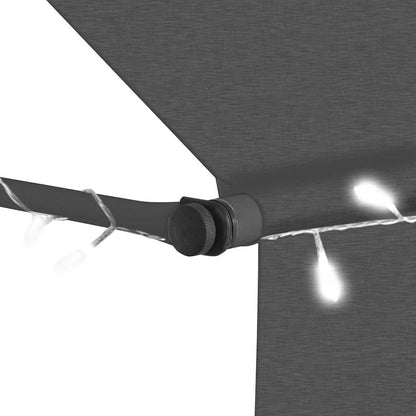 Toldo Manual Retráctil Con Led Gris Antracita 150 Cm_4