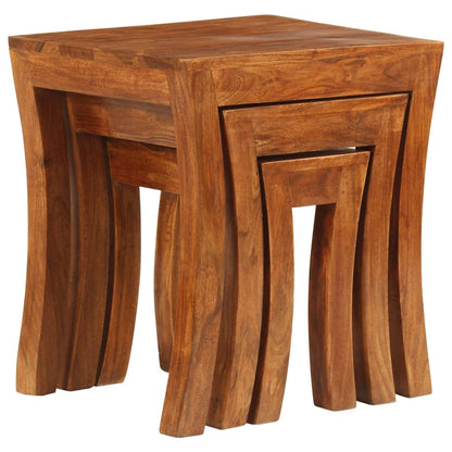 Mesas Apilables 3 Pzas Madera Maciza Acacia Marrón 50x35x50 Cm_2