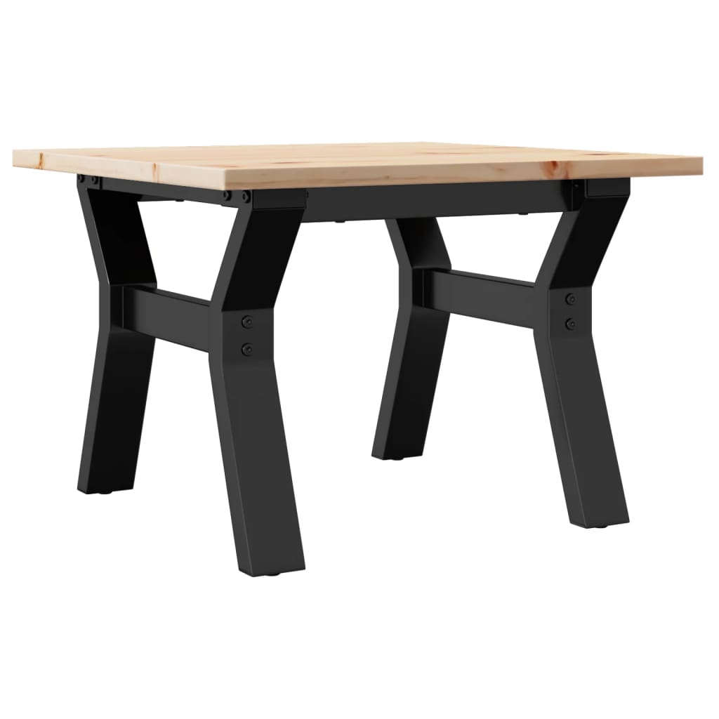 Mesa De Centro Marco Y Madera Maciza Pino Y Acero 50x50x35 Cm_4
