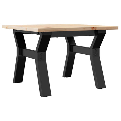 Mesa De Centro Marco Y Madera Maciza Pino Y Acero 50x50x35 Cm_4