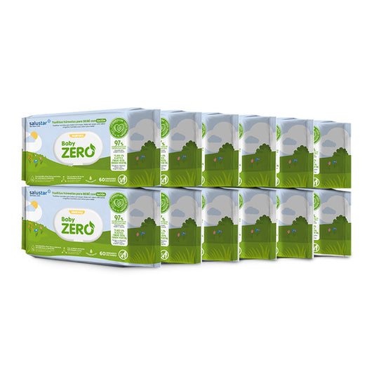 Pack 12 x Toallitas infantiles biodegradables Salustar 60 uds