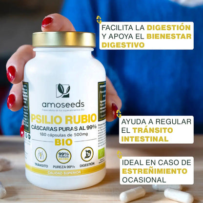 Psilio Rubio Bio, Cáscaras Puras Al 99% | 180 Cápsulas_2