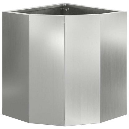 Macetero De Esquina Plateado 30 X 30 X 35 Cm Acero Galvanizado_4