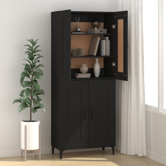 Aparador De Madera Contrachapada Negro 69,5x34x90 Cm / Vetonek_0