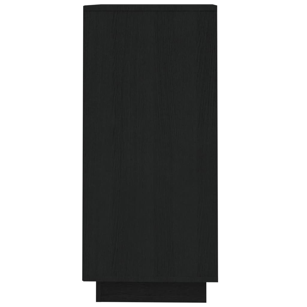 Aparador De Madera Maciza De Pino Negro 60x34x75 Cm / Vetonek_3