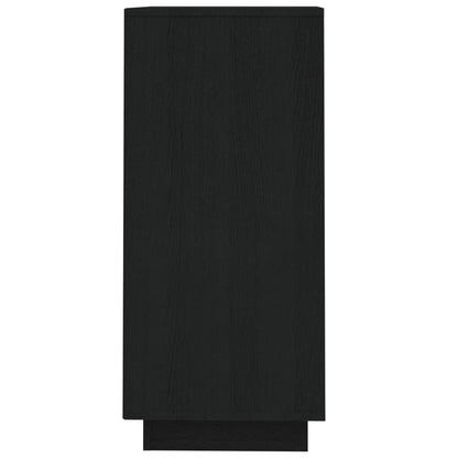 Aparador De Madera Maciza De Pino Negro 60x34x75 Cm / Vetonek_3