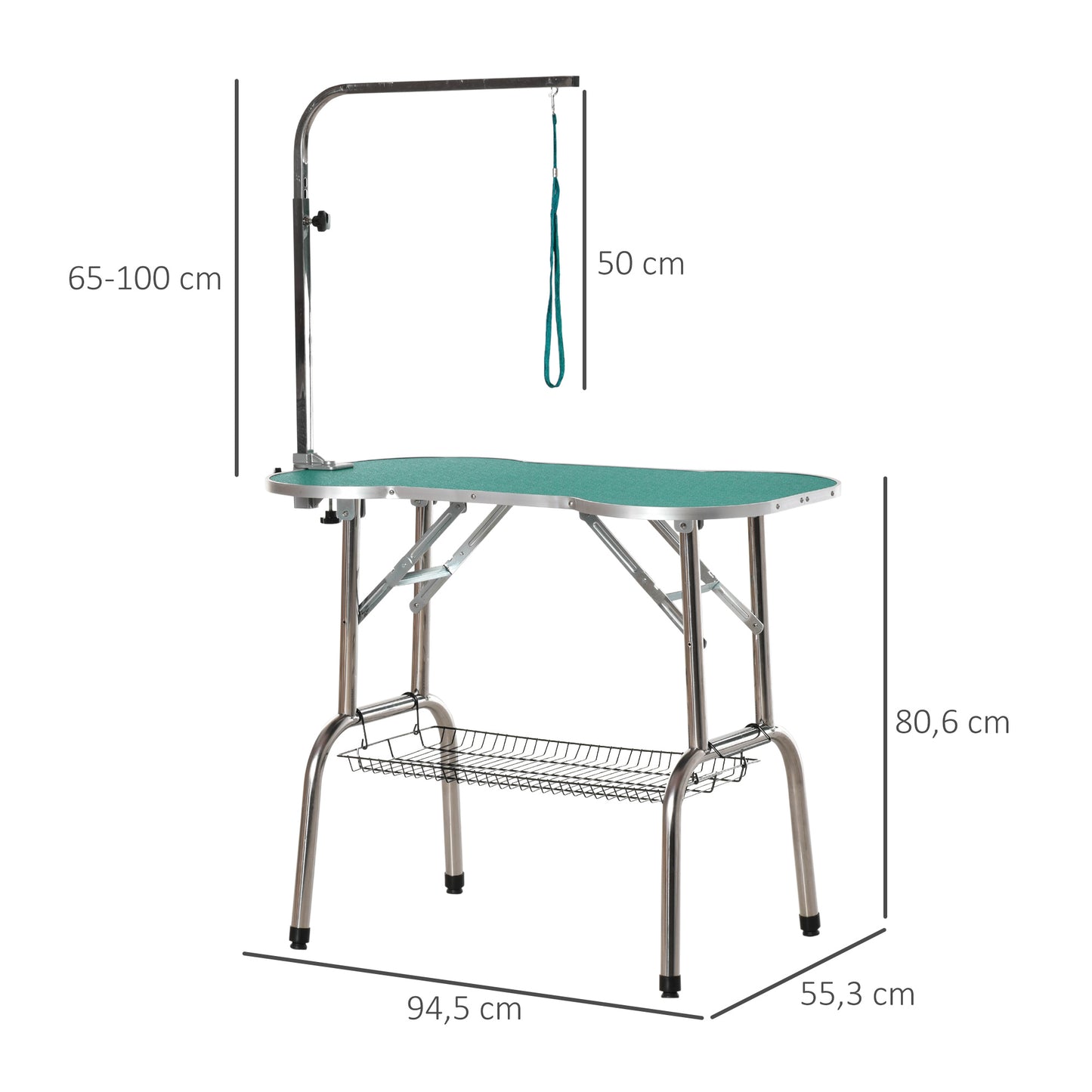 Pawhut Mesa De Aseo Para Mascotas Plegable Ajustable Forma De Hueso_2