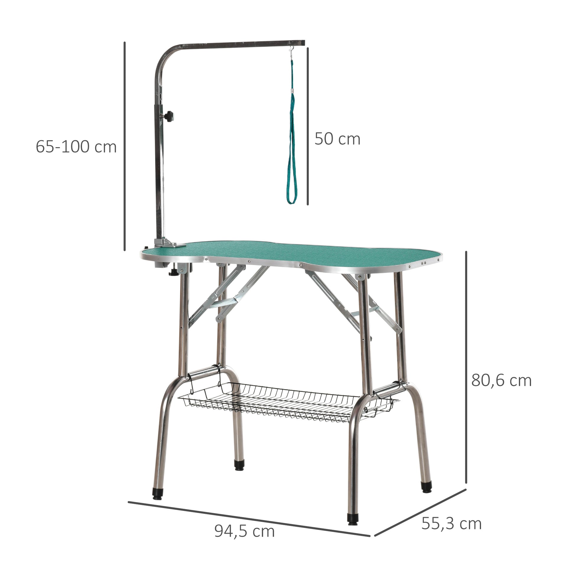 Pawhut Mesa De Aseo Para Mascotas Plegable Ajustable Forma De Hueso_2