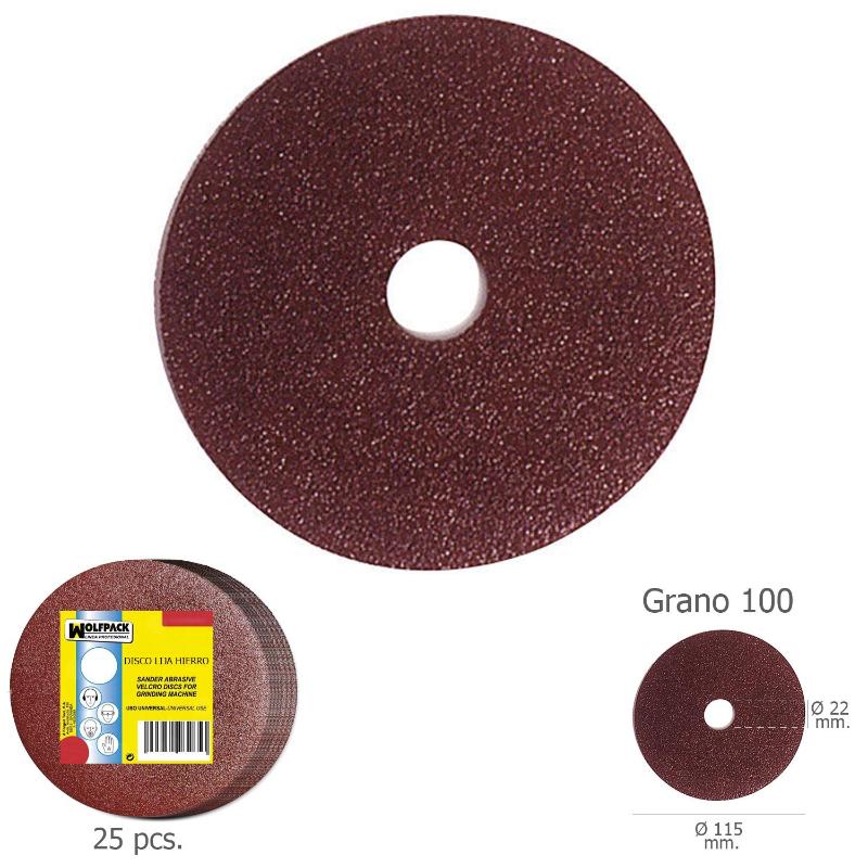 Disco Lija Hierro 115x22 Mm. Grano 100 (paquete De 25 Unidades)_0