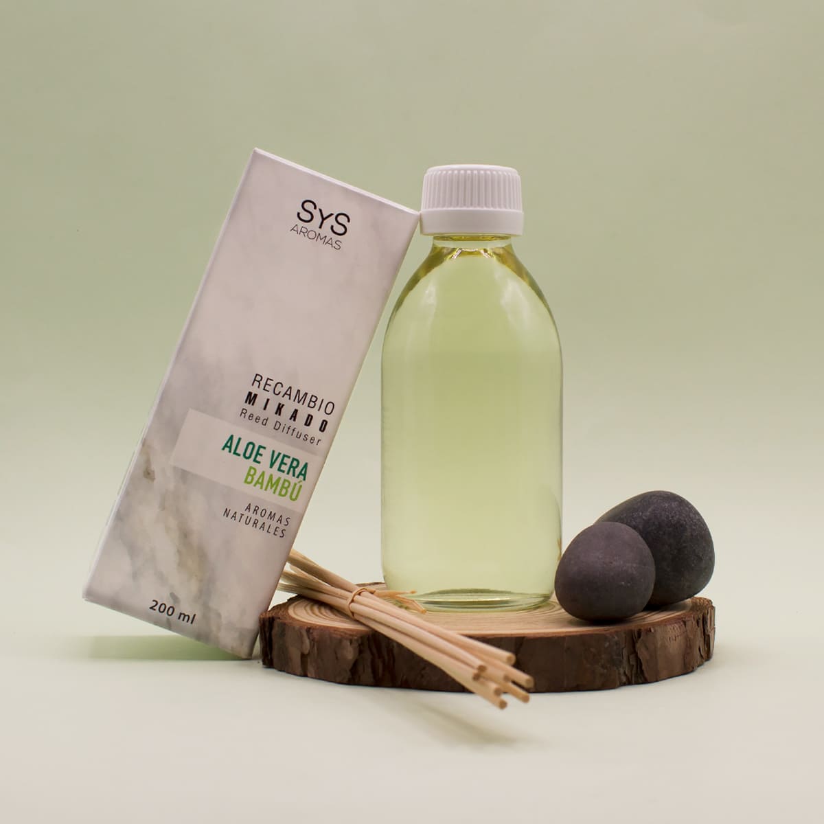 Recambio Mikado Aloe Vera-Bambú Mármol SYS Aromas 200 ml | Con Palos | Aroma Agreste y Herbal | Relajante_4