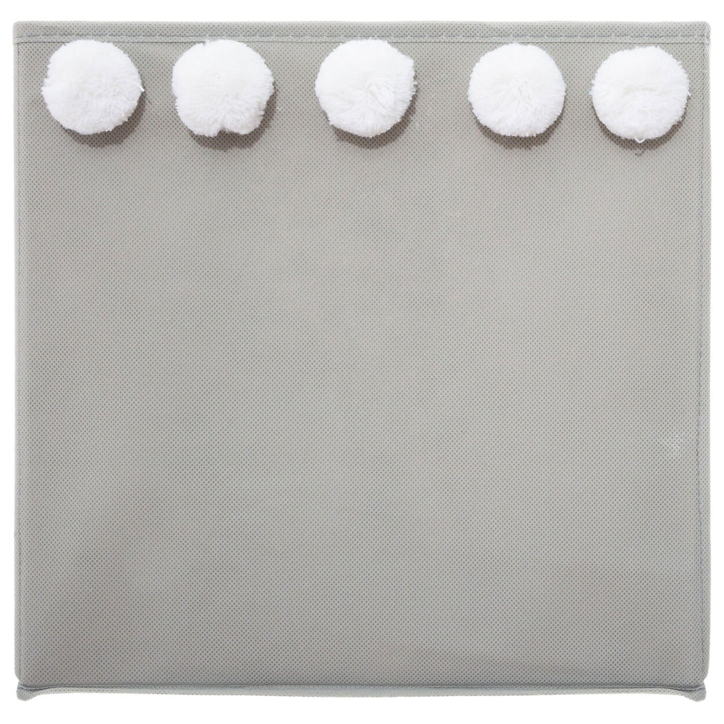 Caja  De Almacenamiento Infantil Con Pompones Color Gri30 X 29 X 29cm_1