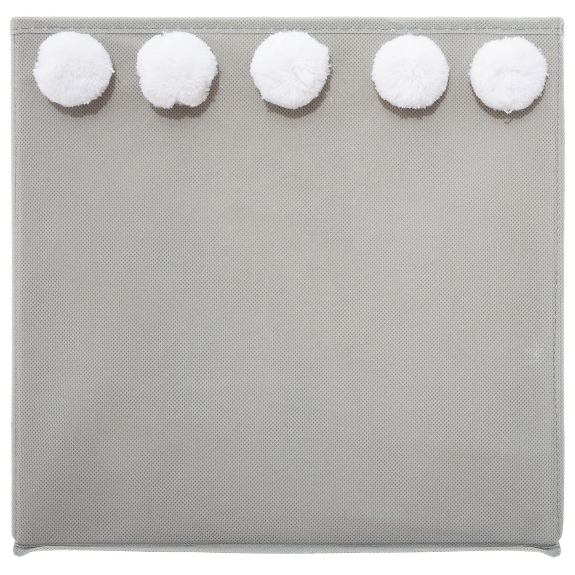 Caja  De Almacenamiento Infantil Con Pompones Color Gri30 X 29 X 29cm_1