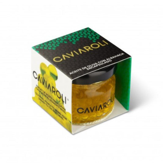 Esferas gelificadas de aceite de oliva virgen extra y albahaca Caviaroli 20g
