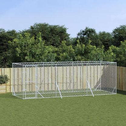Vidaxl Perrera De Exterior Acero Galvanizado Plateado 6x2x2 M_1