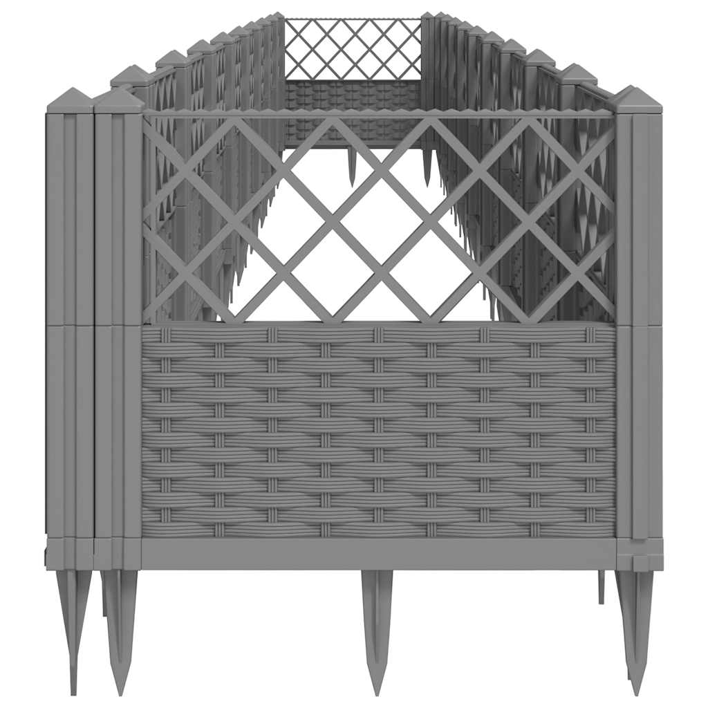 Jardinera Con Clavijas Pp Gris Claro 363,5x43,5x43,5 Cm_3