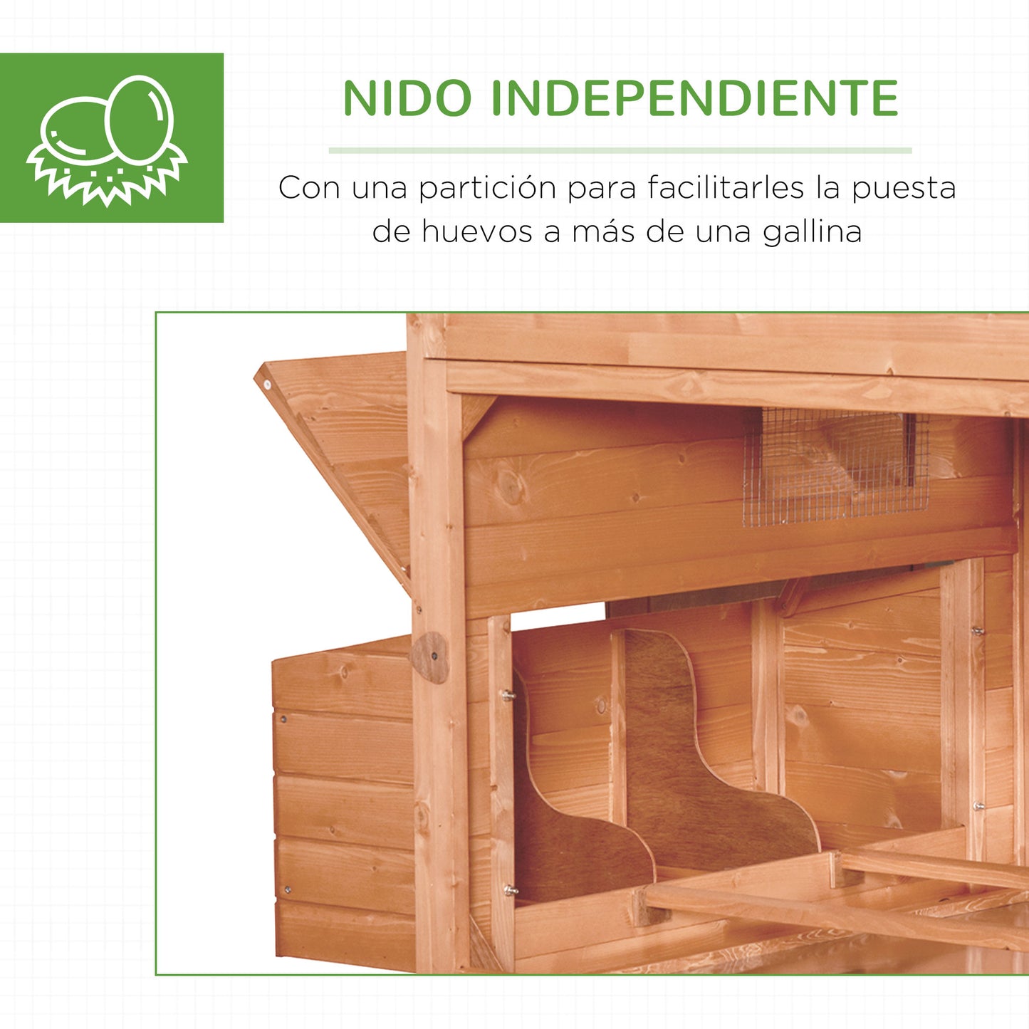 Pawhut Gallinero Exterior Madera Para 8-10 Gallinas Con 2 Nidos 347x160x150 Cm_5