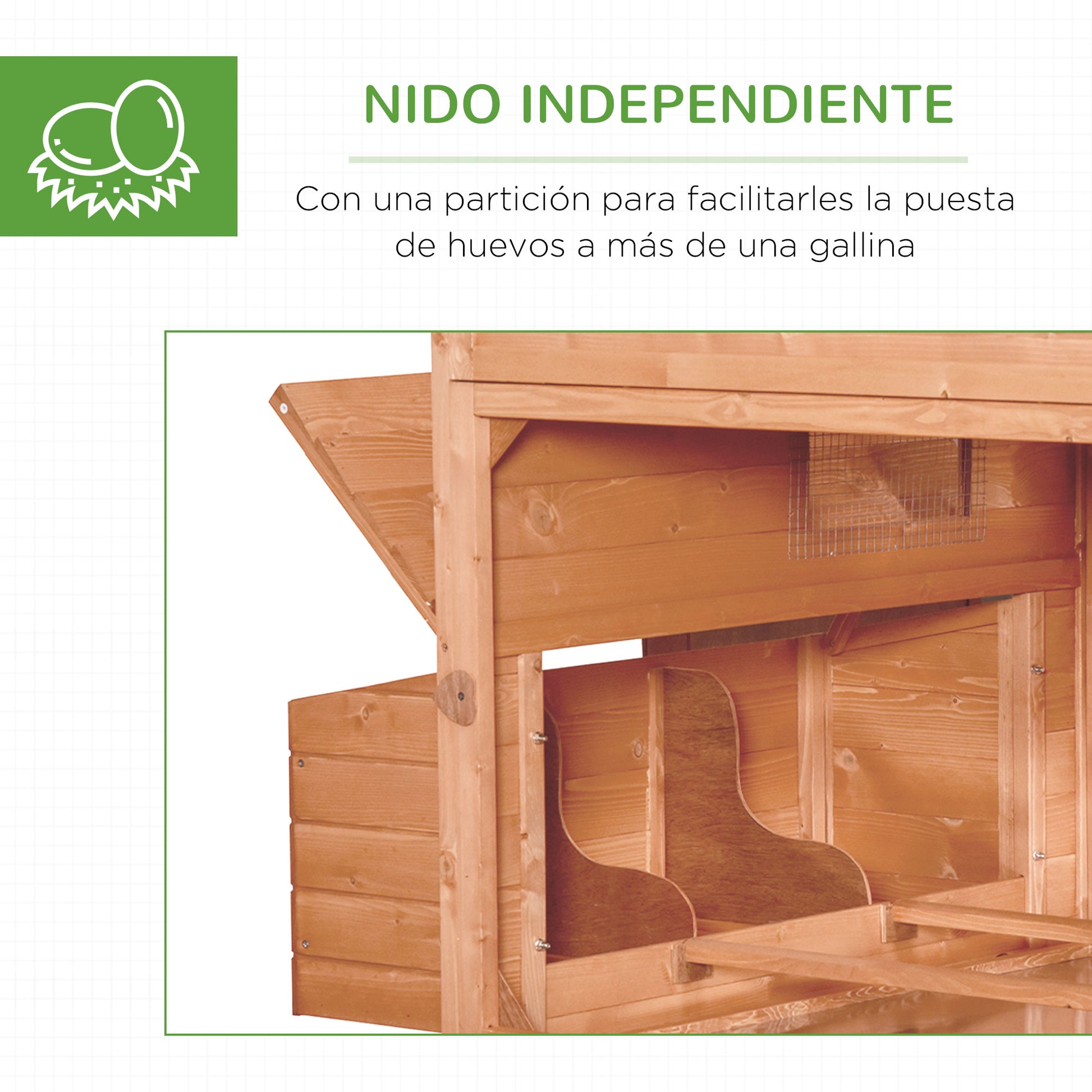 Pawhut Gallinero Exterior Madera Para 8-10 Gallinas Con 2 Nidos 347x160x150 Cm_5