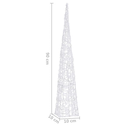 Vidaxl Cono De Luz Led Decorativo Acrílico Blanco Frío 90 Cm_2