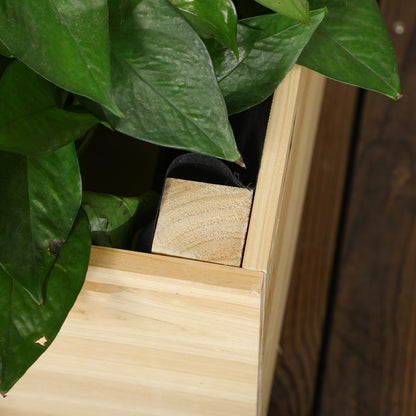 Outsunny Jardinera De Madera Con Enrejado Con Tela No Tejida 60x43x147cm Natural_3
