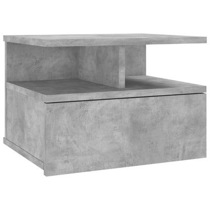 Mesita De Noche Flotante 2 Uds Madera Gris Hormigón 40x31x27 Cm_2