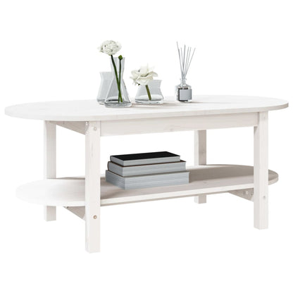 Mesa De Centro De Madera Maciza De Pino Blanco 110x55x45 Cm_2